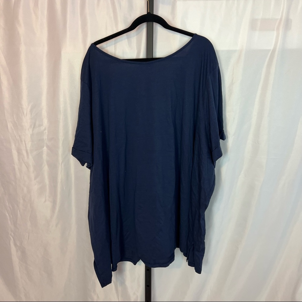 Woman Within Navy Blue Blouse, size 6X 42/44 - Picture 5 of 6